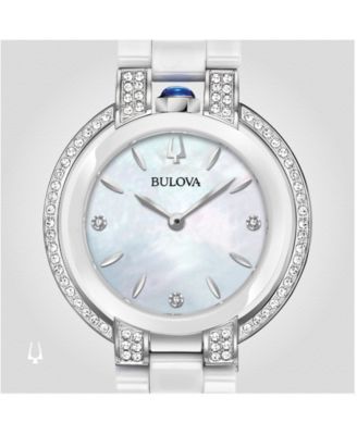 Women's Rubaiyat Diamond (1/3 ct. t.w.) Stainless Steel and White Ceramic Bracelet Watch 35mm