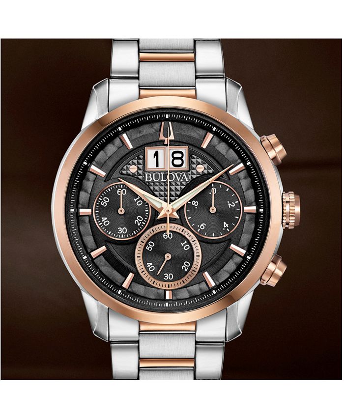 Bulova Men's Chronograph Sutton TwoTone Stainless Steel Bracelet Watch
