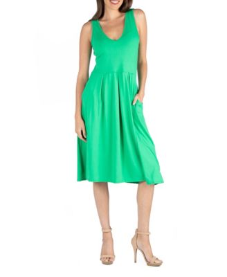 fit and flare midi dress with pockets