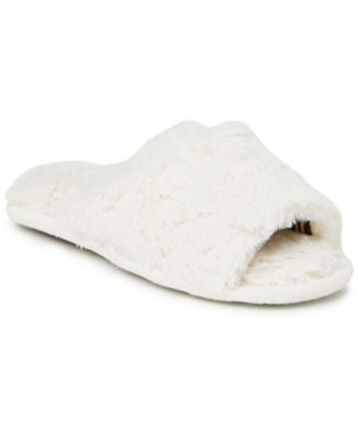 white bed slippers