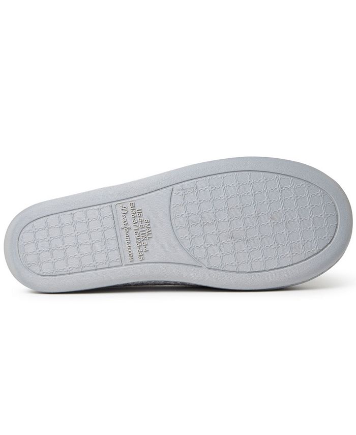 Dearfoams Women's Rebecca Slippers - Lightweight Memory Foam, Closed Back, Wide Widths (Grey Starry Night, 11-12)