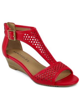 red low wedge sandals