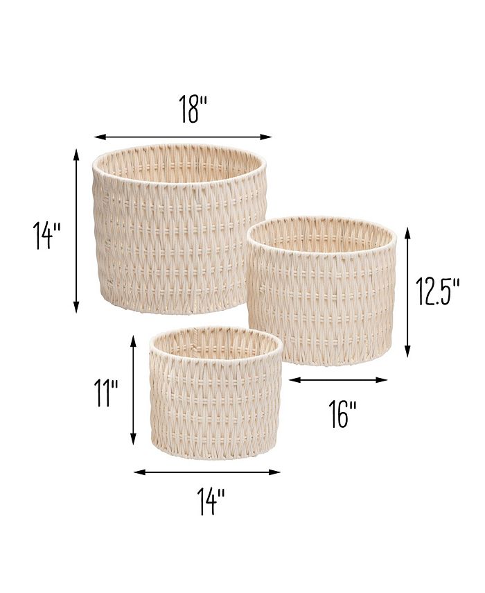 Honey Can Do Set of 3 Metal Frame Nesting Round Rope Baskets - Macy's