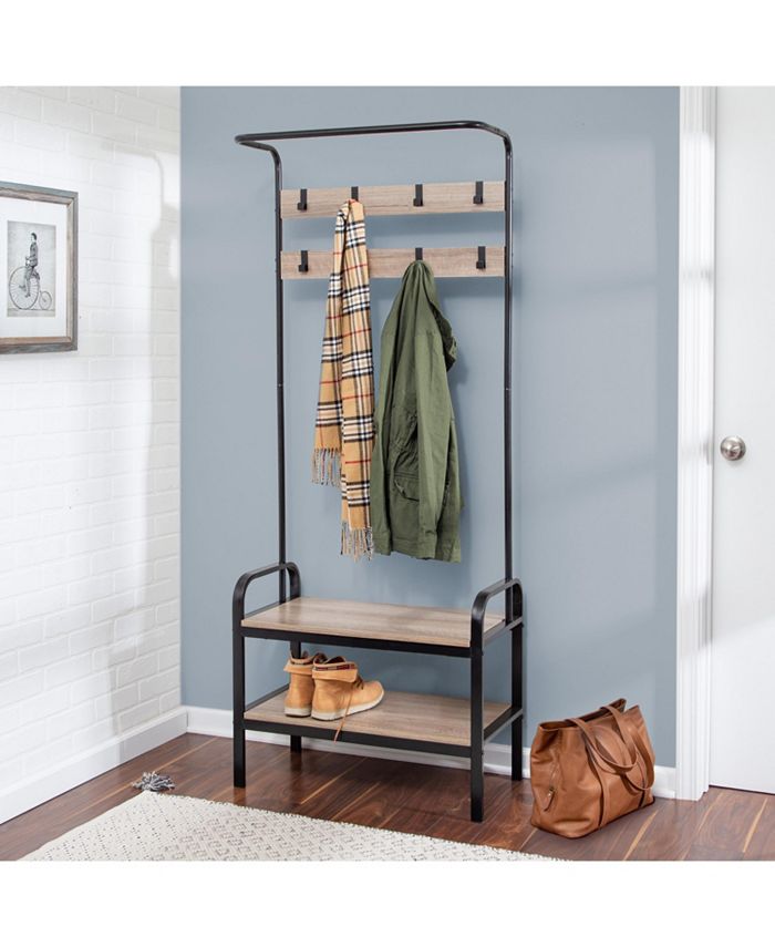 Honey Can Do Entryway Organizer with Hooks and Shoe Storage Macy's