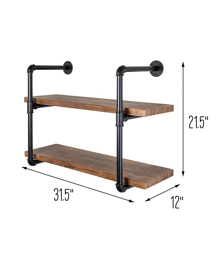Honey Can Do 2Tier Black Industrial Wall Shelf Macy's