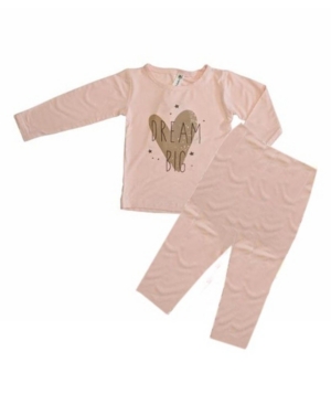 Earth Baby Outfitters Baby Girls Viscose from Bamboo Long Sleeve 2 Piece Golden Dream Big Pajamas Set