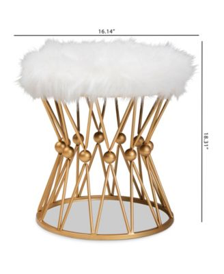 Catrina Glam and Luxe Upholstered Ottoman