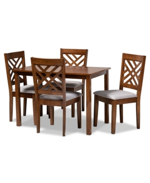 Furniture Caron Upholstered 5 Piece Dining Set In Gray