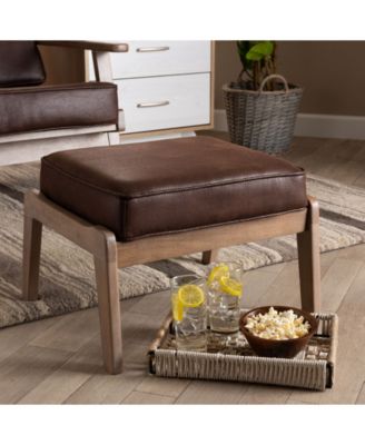 Sigrid Mid-Century Modern Upholstered Ottoman