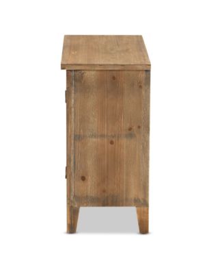 Clement Rustic Transitional 2 Door Spindle Accent Storage Cabinet