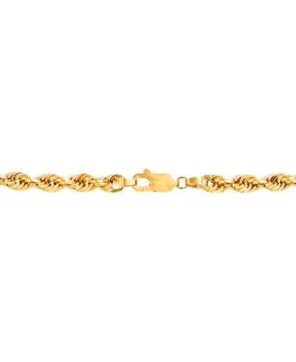 Men's Glitter Rope 24" Chain Necklace (4.5mm) in 14k Gold