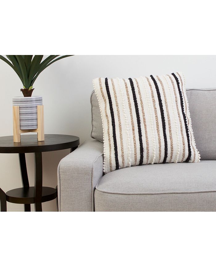 THRO 20x20 Kloven Cotton Pillow in Black Macy's