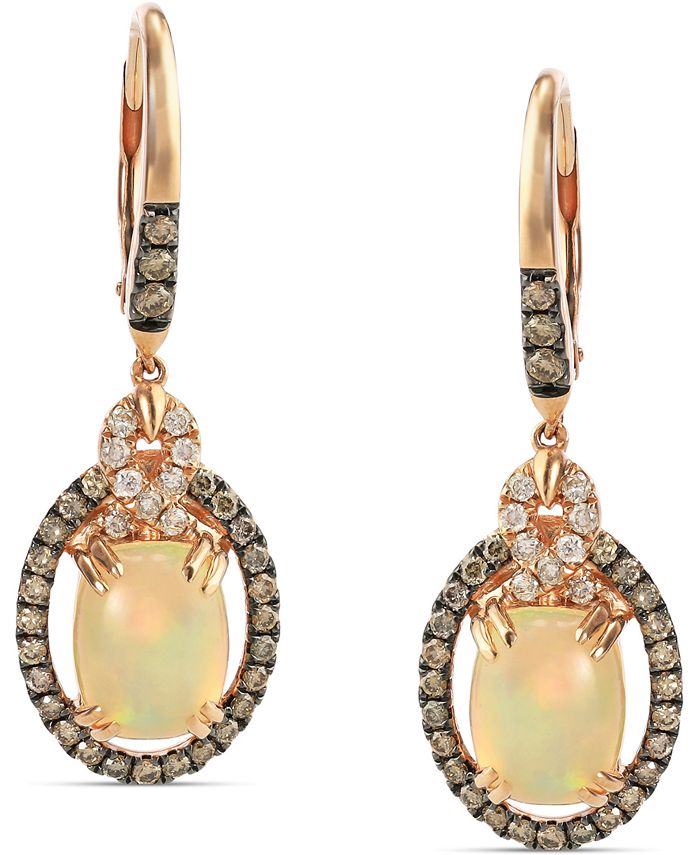 Le Vian - Neopolitan Opal (2 ct. t.w) & Diamond (7/8 ct. t.w.) Drop Earrings in 14k Rose Gold