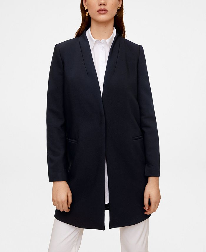 Mango straight pocketed coat discount