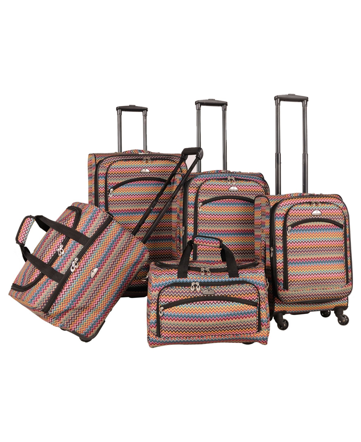 5 Piece Spinner Luggage Set - Pink