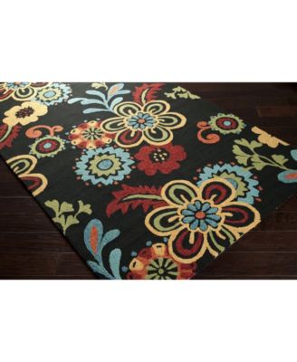 CLOSEOUT! Storm SOM-7707 Black 5' x 7'6" Area Rug