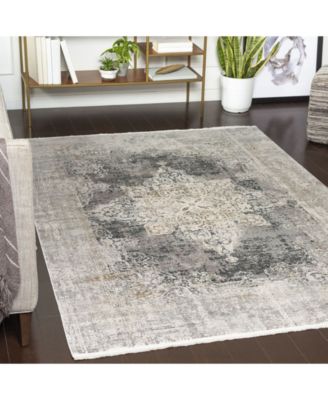 Solar SOR-2305 Charcoal 7'6" x 11'2" Area Rug