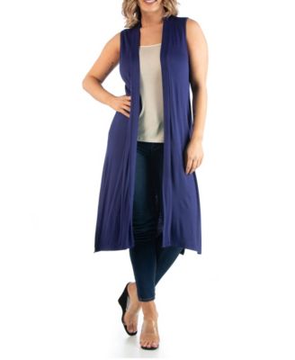 Plus Size Asymmetric Open Front Cardigan Sweater