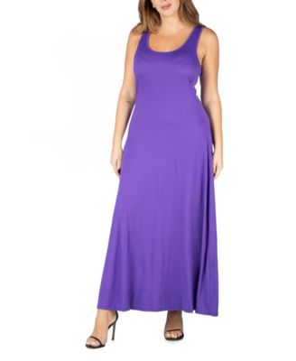 24seven Comfort Apparel Plus Size Simple A-line Tank Maxi Dress - Macy's