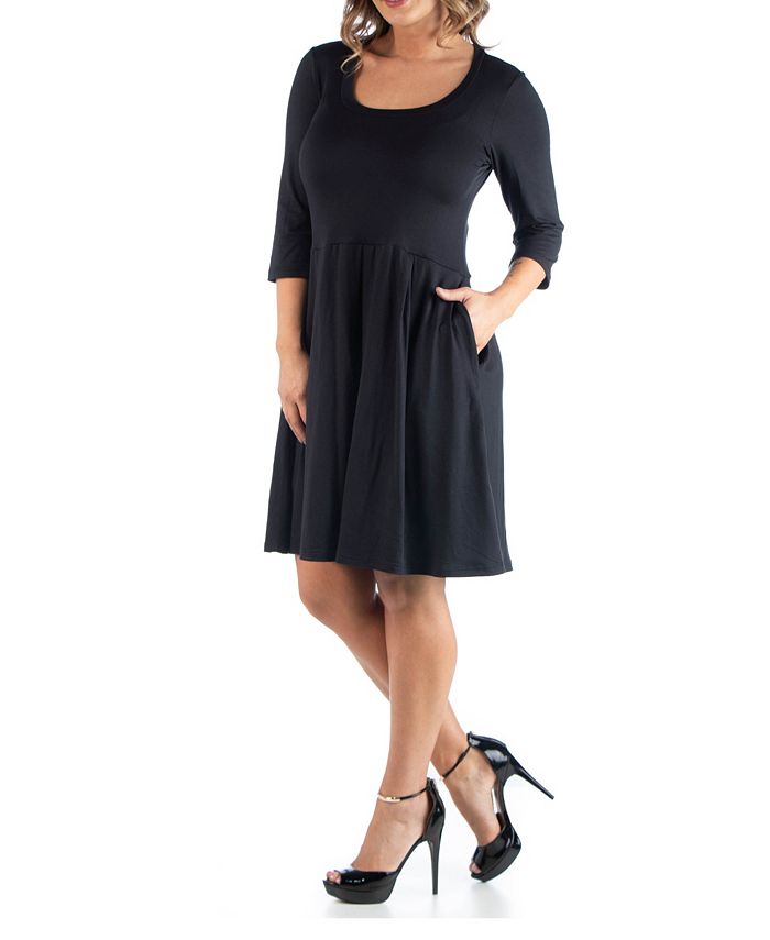 24seven Comfort Apparel Women's Plus Size Fit and Flare Dress - Macy's