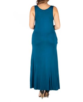 Plus Size Sleeveless Maxi Dress with Pockets
