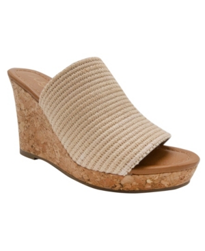 image of Sugar Women-s Haruki Raffia Platform Wedge Slides Women-s Shoes