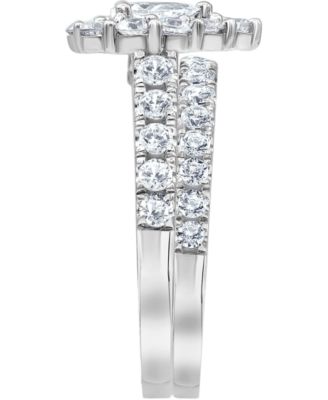 Certified Diamond Pear Halo Bridal Set (2 ct. t.w.) in 18k White, Yellow or Rose Gold