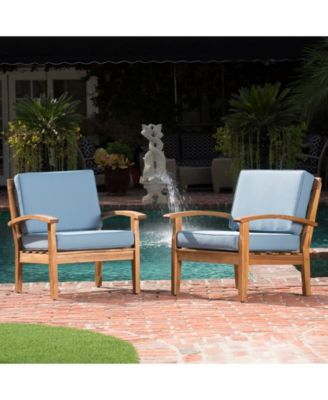 Aletta Outdoor Club Chairs with Cushions, Set of 2