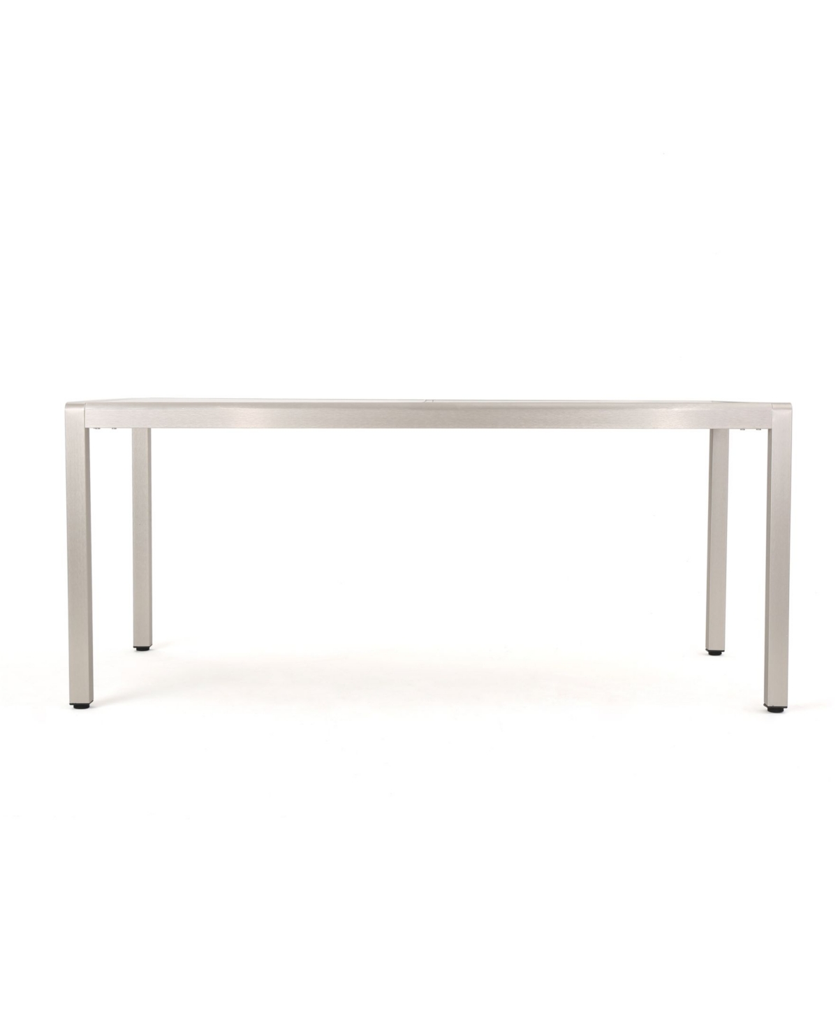 Noble House Cape Coral Outdoor Dining Table With Glass Top In Gray