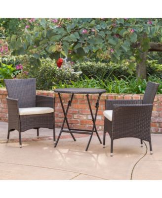 Malaga Outdoor 3 Piece Bistro Set with Cushions