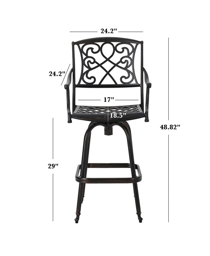 Noble House Mcdowell Outdoor Cast Swivel Barstool, Set of 2 Macy's