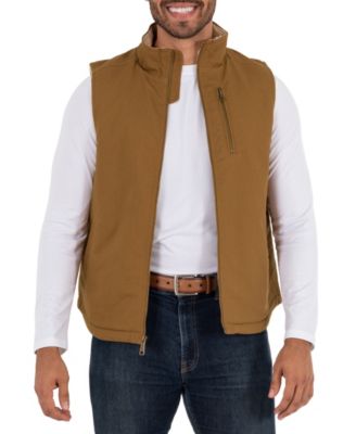 Wells Lamont Men's Sherpa Lined Canvas Vest with Zip Utility