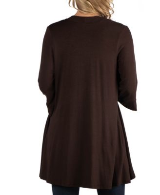 Open Front Elbow Length Sleeve Maternity Cardigan