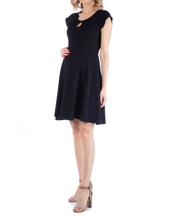 24seven Comfort Apparel Maternity Dress with Keyhole Neck - Macy's