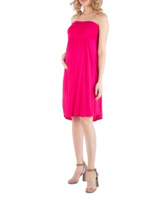 Bandeau Top Empire Waist Short Maternity Dress