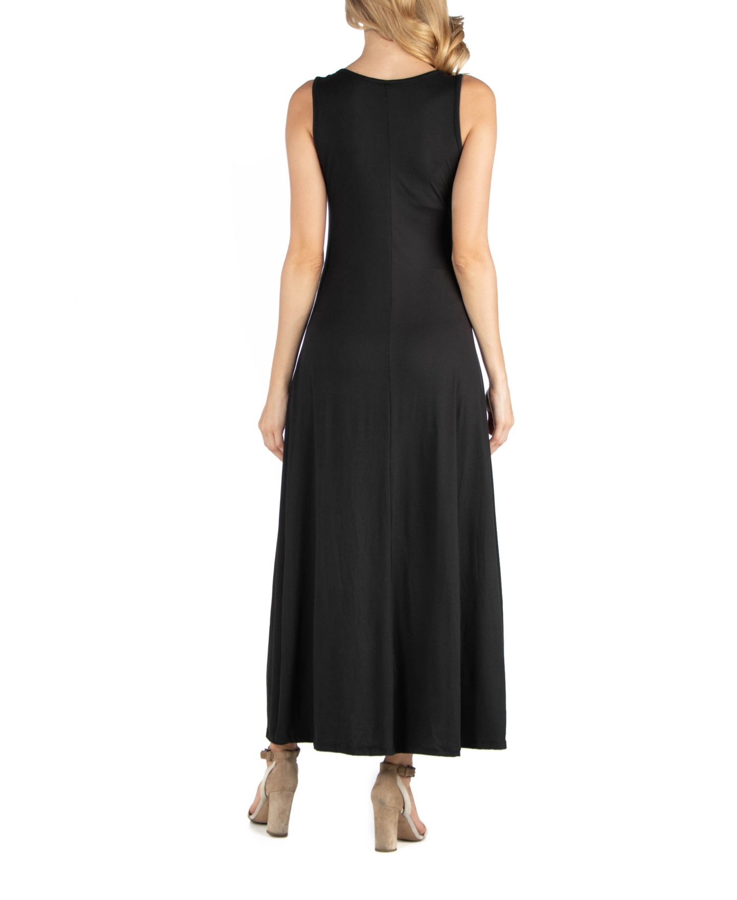 Женское платье 24seven Comfort Apparel Slim fit A Line Sleeveless Maternity Maxi, цвет: Чёрный — фото 3