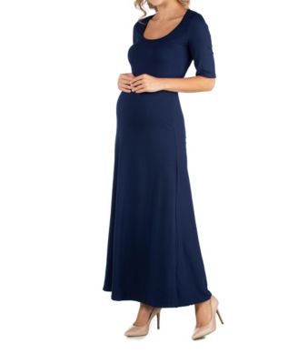 Casual Maternity Maxi Dress with Sleeves