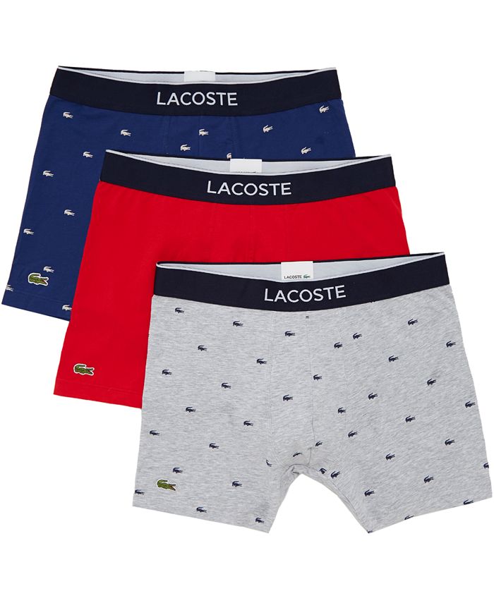 Lacoste Men's Crocodile-Print Stretch Boxer Brief Set, 3-Piece & Reviews -  Underwear & Socks - Men - Macy's