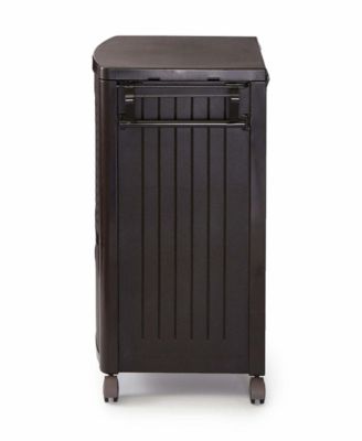 DCCW3000D 77 Quart Resin Wicker Patio Cooler with Cabinet & Wire Basket