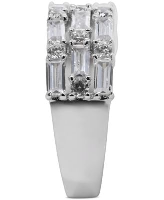 Cubic Zirconia Baguette Band in Sterling Silver