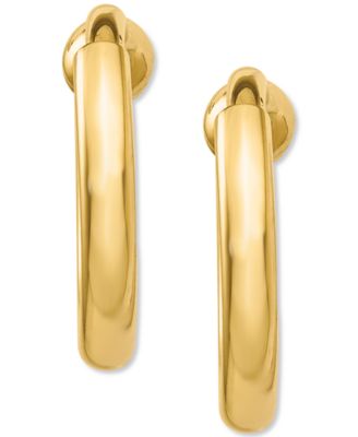 Polished Clip-On Hoop Earrings in 14k Gold