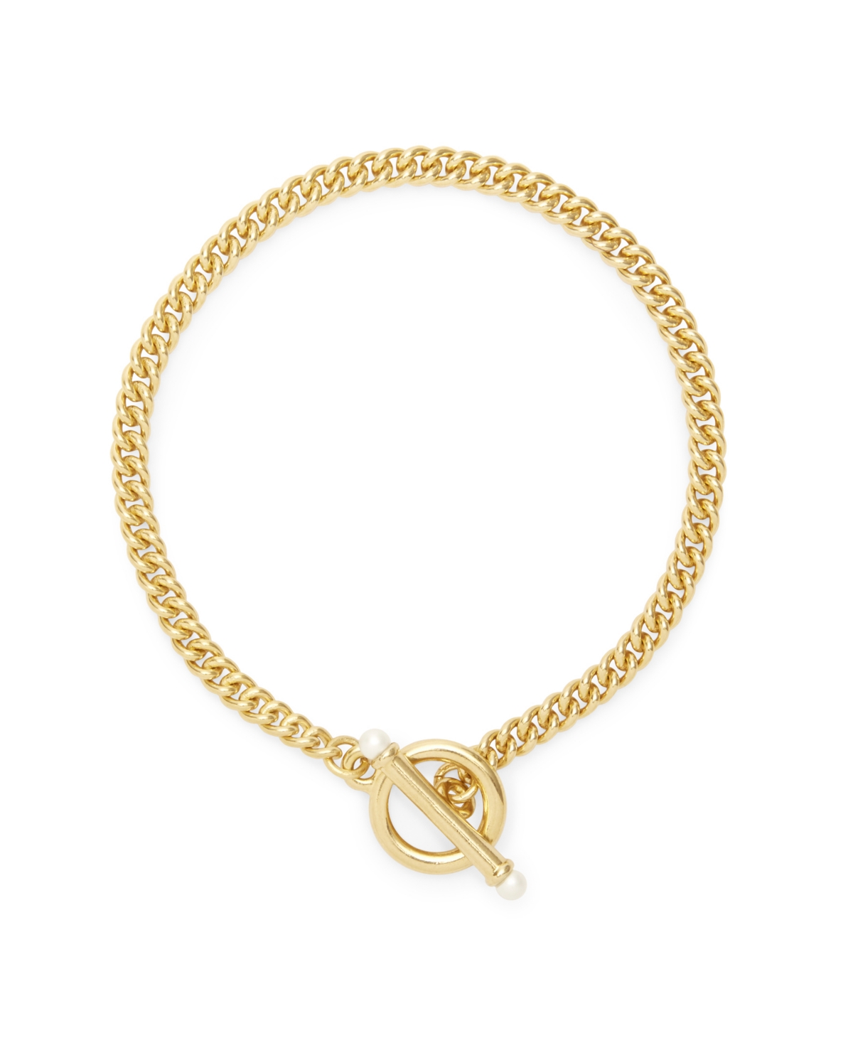 Stella Imitation Pearl Toggle Chain Bracelet - Gold