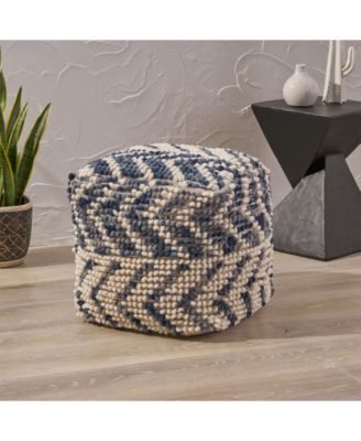 Noble House Freesia Boho Large Ottoman Pouf - Macy's