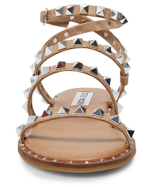 women's travel rock stud flat sandals