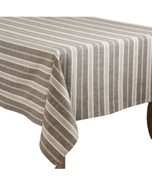 Shop Saro Lifestyle Striped Tablecloth In Pewter