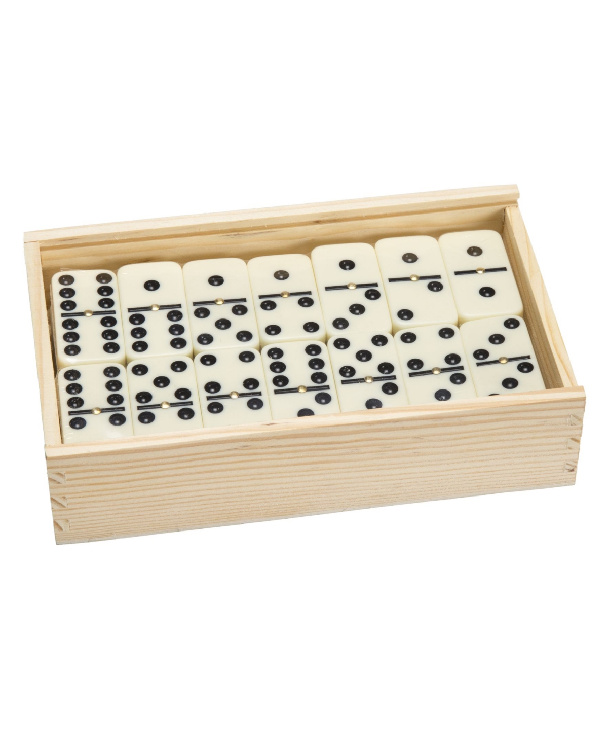 Trademark Global Hey Play Premium Set Of 55 Double Nine Dominoes Wood Case In White