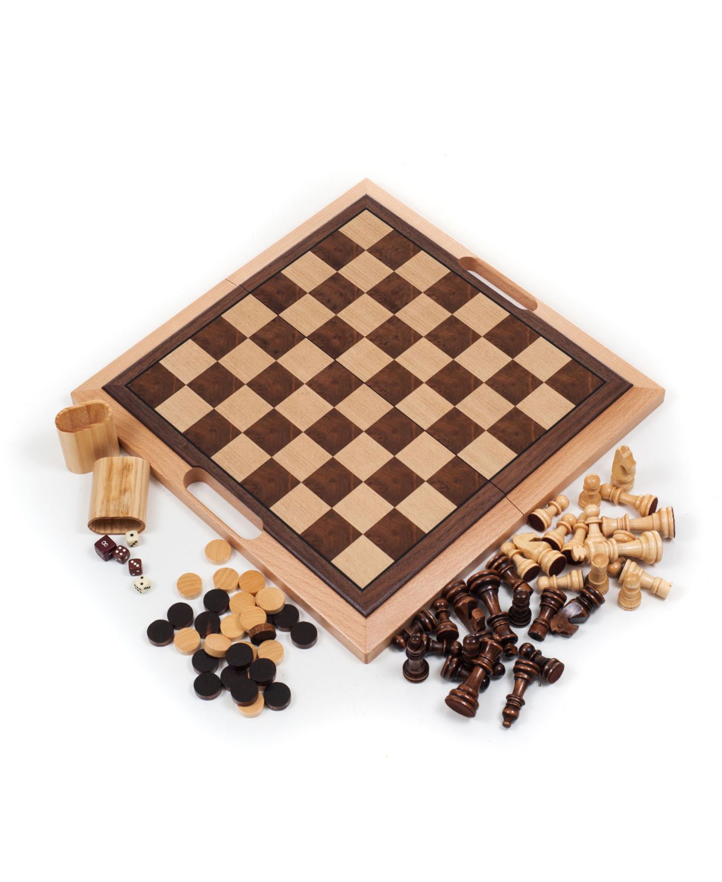 Детские настольные игры Trademark Global Wooden 3-in-1 Chess, Backgammon and Checkers Board Game, Ages 6+ — фото 1