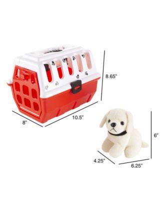Hey Play Kids Veterinary Set With Animal Medical Supplies, Plush Dog And Carrier For Boys And Girls, 11 Piece
