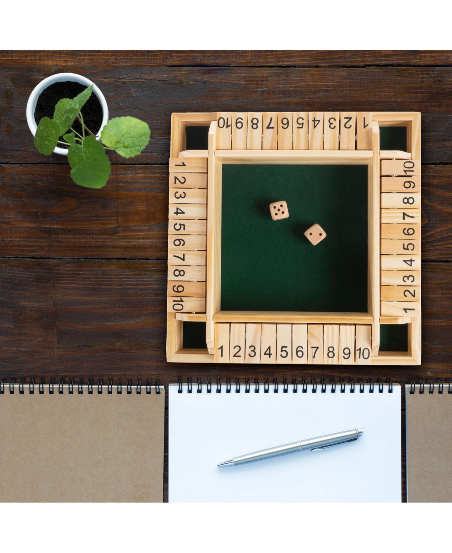 Детская настольная игра Trademark Global Hey Play Shut The Box Wooden Classic 4-Player Board Game, Ages 6+ — фото 7