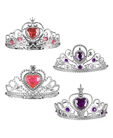 Hey Play Princess Crowns Set - Pretend Play Dress Up Costume Accessories For Tea Parties, Halloween, Birthdays